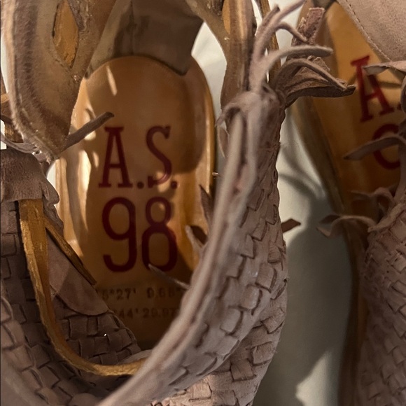 A.S.98 Woven Blush Wedge Sandals - Picture 2 of 5